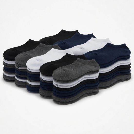 Low Cut Ankle Socks for Men, 48 Pairs Comfortable Lightweight Breathable Bulk