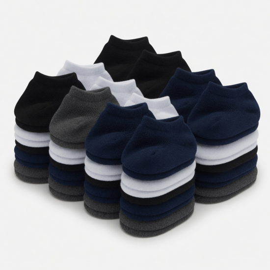 Low Cut Ankle Socks for Men, 48 Pairs Comfortable Lightweight Breathable Bulk