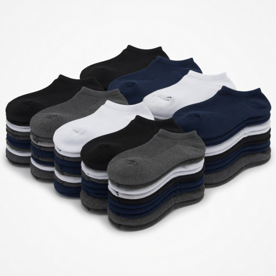 Low Cut Ankle Socks for Men, 48 Pairs Comfortable Lightweight Breathable Bulk