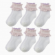 6-Pair Cotton Ruffle Frilly Crew Socks Womens Turn Cuff Fashion Cute