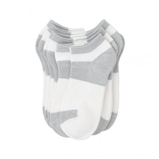 3 6 12 Pairs Mens Ankle Quarter Crew Sport Socks White 2 Tones Cotton 9-11 10-13