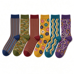 6 Pairs Mens Dress Funky Fashion Colorful Socks Causal Wedding Groovy 10-13