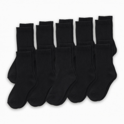 12 Pairs Mens Black Crew Socks Sports Work Athletic Cotton Socks Size 9-11 10-13
