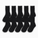 12 Pairs Mens Black Crew Socks Sports Work Athletic Cotton Socks Size 9-11 10-13