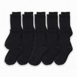 12 Pairs Mens Black Crew Socks Sports Work Athletic Cotton Socks Size 9-11 10-13