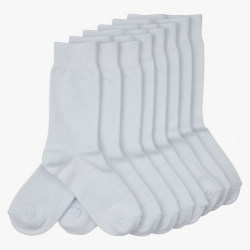 12 Pairs White Diabetic Crew Socks Health Men's Circulatory Calf Cotton 10-13