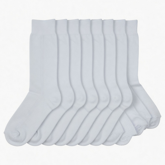 12 Pairs White Diabetic Crew Socks Health Men's Circulatory Calf Cotton 10-13
