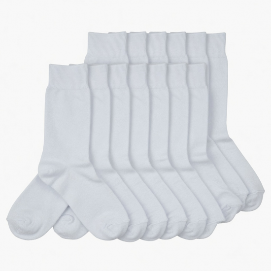 12 Pairs White Diabetic Crew Socks Health Men's Circulatory Calf Cotton 10-13