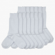 12 Pairs White Diabetic Crew Socks Health Men's Circulatory Calf Cotton 10-13