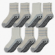 6 Pairs Gripper Non Skid Diabetic Cotton Crew Socks Non Binding Loose Fit Top