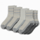6 Pairs Gripper Non Skid Diabetic Cotton Crew Socks Non Binding Loose Fit Top
