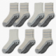 6 Pairs Gripper Non Skid Diabetic Cotton Crew Socks Non Binding Loose Fit Top