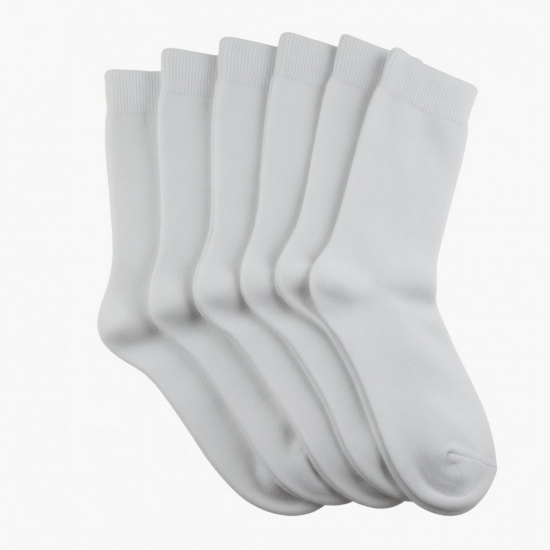 5-100 Dozen Wholesale Bulk Mens Solid White Sports Cotton Crew Socks 9-11 10-13