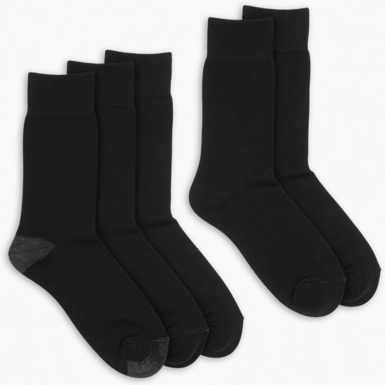 6 Pairs Men's Cotton Dress Crew Socks Comfortable Casual Soft Socks Size 10-13
