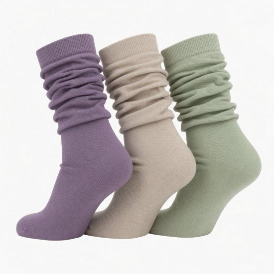 3, 6, 12 Pairs Slouch Socks for Women, Soft Extra Long Scrunch Knee High Socks