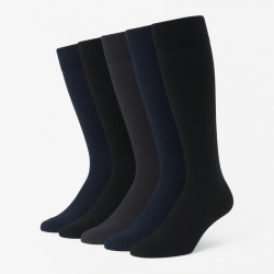 6 Pairs Compression Socks Men Women 20-30mmHg Knee High Support Running Black