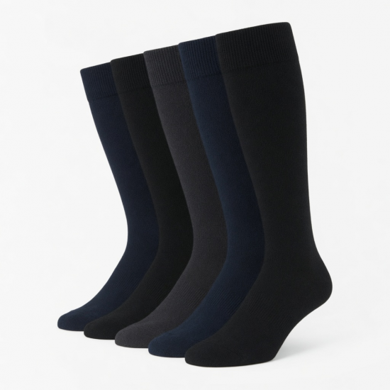 6 Pairs Compression Socks Men Women 20-30mmHg Knee High Support Running Black
