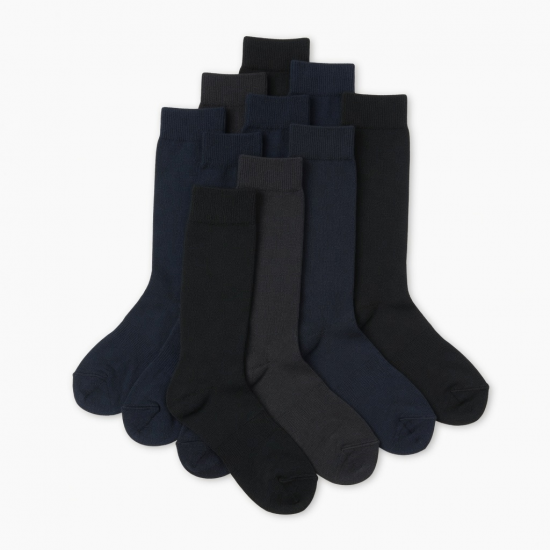 6 Pairs Compression Socks Men Women 20-30mmHg Knee High Support Running Black