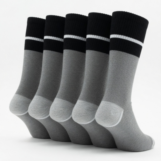 6 Pairs Men's Diabetic Over the Calf Socks Knee High Soft Cotton Socks