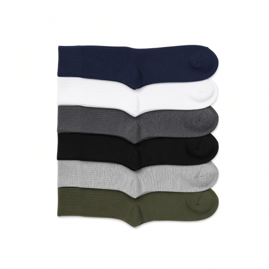 6 Pairs Men's Tube Socks sports over the calf cotton socks Multicolor Big & Tall
