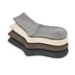 BRUBAKER 4 Pairs Alpaca Wool Socks - Fine Knit Socks for Women and Men