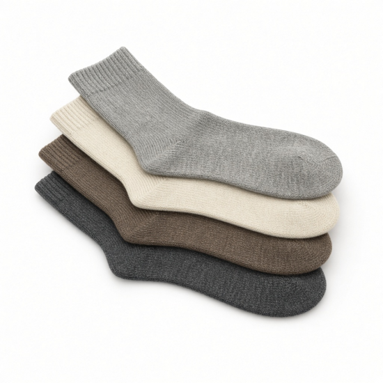 BRUBAKER 4 Pairs Alpaca Wool Socks - Fine Knit Socks for Women and Men