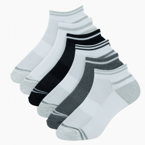 Men's Cotton Ankle Socks Breathable Running Sports Elastic 5 Pack Size 9-13