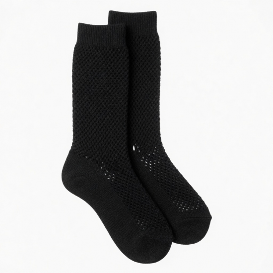 Hollow Compression Alpaca Socks Black X-Large Men 13-15