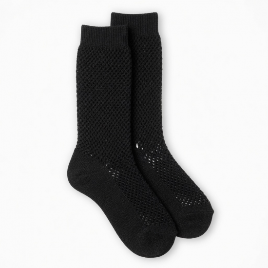 Hollow Compression Alpaca Socks Black X-Large Men 13-15