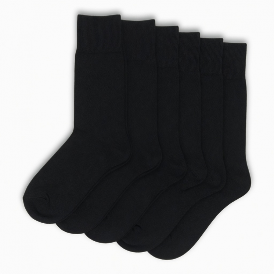 Men's Bamboo Black Dress & Trouser Socks - Soft & Odor-Free (8 Pack)-633