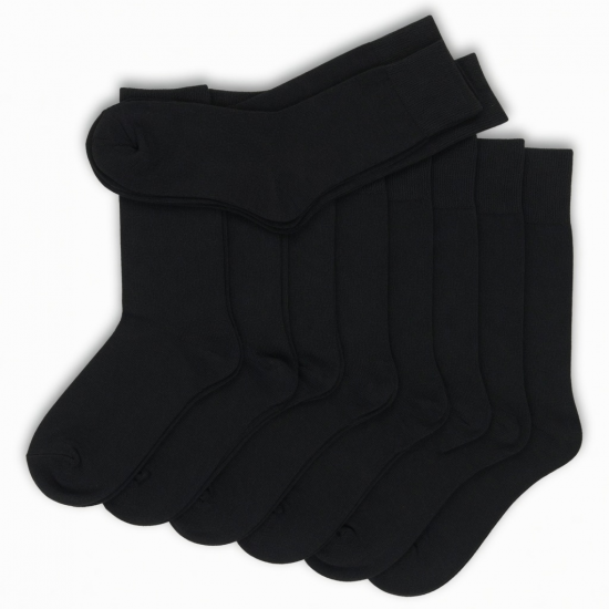 Men's Bamboo Black Dress & Trouser Socks - Soft & Odor-Free (8 Pack)-633