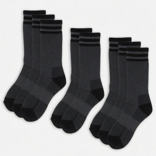 6 Pair Men’s All-Season Work Boot Socks Size 10-13 – Cushioned Durable Mid-Calf