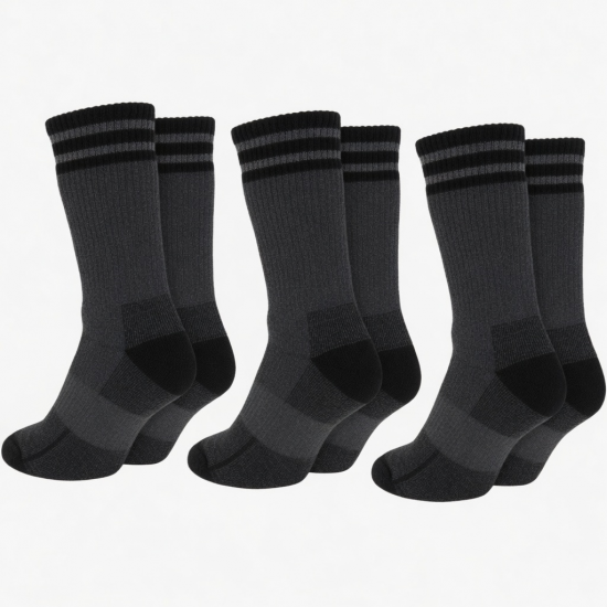 6 Pair Men’s All-Season Work Boot Socks Size 10-13 – Cushioned Durable Mid-Calf