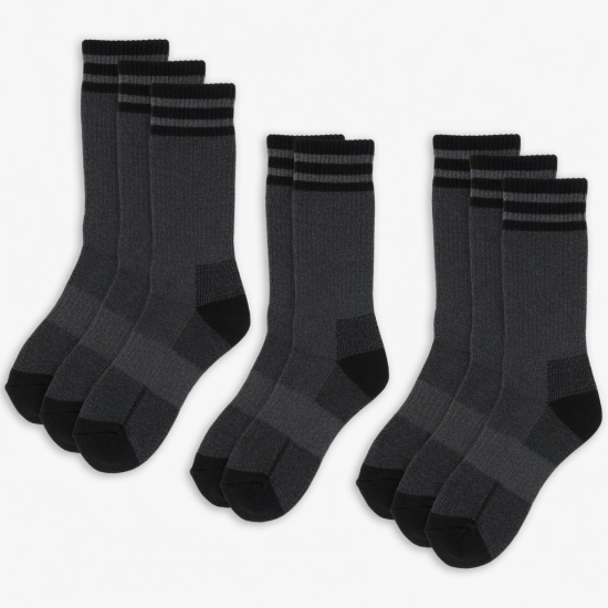 6 Pair Men’s All-Season Work Boot Socks Size 10-13 – Cushioned Durable Mid-Calf