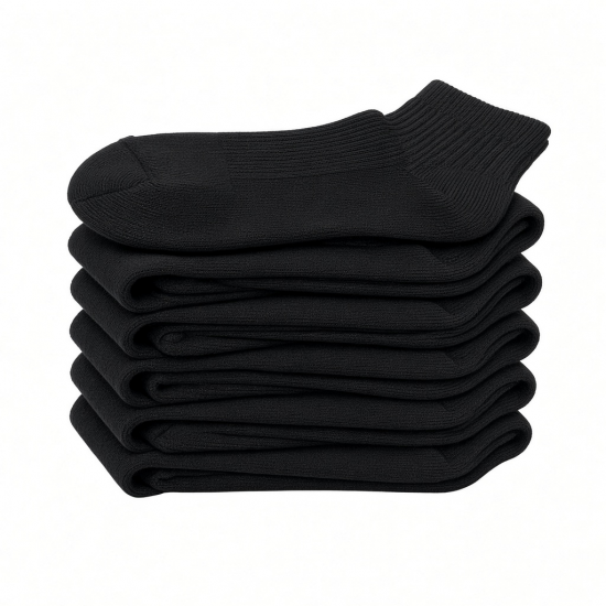 5 pairs Men's Cotton Sweat Absorbing Embroidered Crest Athletic Socks size 9-11