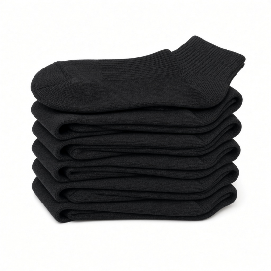 5 pairs Men's Cotton Sweat Absorbing Embroidered Crest Athletic Socks size 9-11