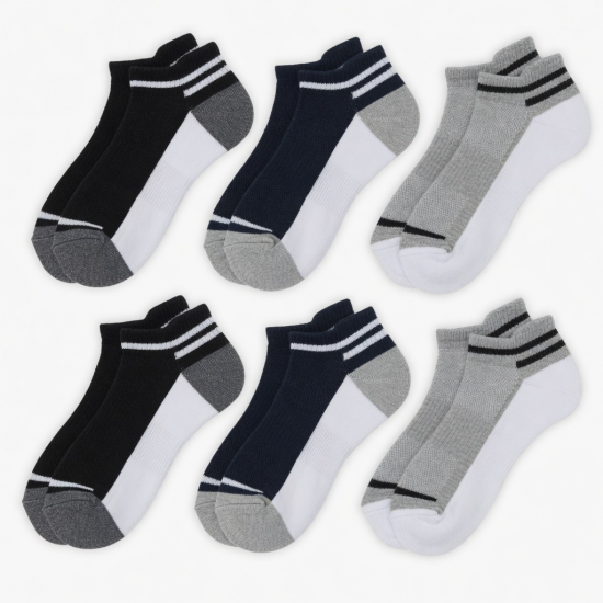 6 Pairs Men Athletic Ankle Socks Cushioned Running Sock Size 7-11