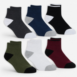 6 Pairs Mens Mid Cut Ankle Quarter Athletic Casual Sport Cotton Socks Size 6-12