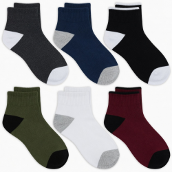 6 Pairs Mens Mid Cut Ankle Quarter Athletic Casual Sport Cotton Socks Size 6-12