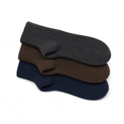 3 Pack Men 100%Merino Wool Crew Socks Thicken Dress Solid Thermal Boot Winter