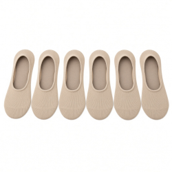 6 Pairs Mens Invisible No-Show Socks Non-Slip Loafer Low Cut Cotton Liner 7-11