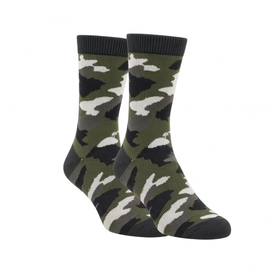 Mossy Oak Camo Black White Crew Socks Mens Size L (9-12.5 shoe size) 2 PAIR