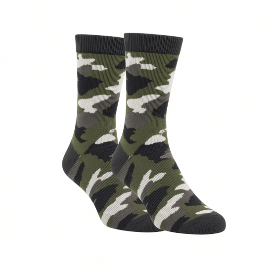 Mossy Oak Camo Black White Crew Socks Mens Size L (9-12.5 shoe size) 2 PAIR