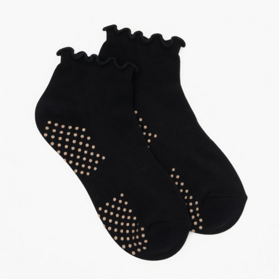 Alo Yoga Women's Lettuce Edge Grip Sock Size S/M Black