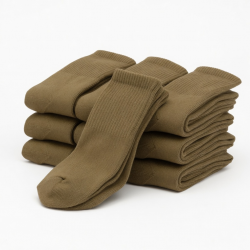 6 Pair USOA GI MILITARY SURPLUS ANTI-MICROBIAL BOOT SOCK - Coyote - Athletic