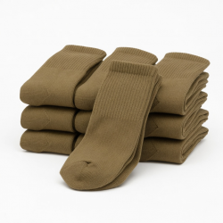 6 Pair USOA GI MILITARY SURPLUS ANTI-MICROBIAL BOOT SOCK - Coyote - Athletic