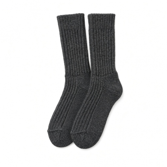 6 Pairs Solid Color Wool Socks for men Winter Warm Socks