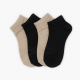 Falls Creek unisex No-Show Liner Socks 4 Pairs 7-12 Beige/Black Gel Grip