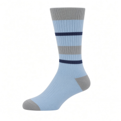 On Unisex Crew Socks Mid Calf Logo Pattern Light Blue/Gray/Navy Size L 6 Pairs