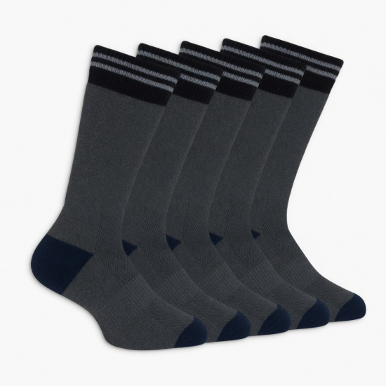 Men's Sports Running Socks Cotton Polyester Knee High Breathable 5 Pairs EU36-43